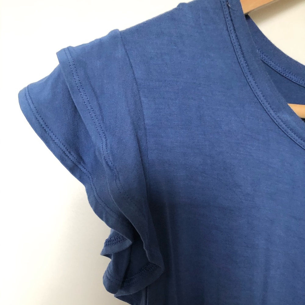 Blue Ruffle Express Blouse - Picture 2 of 5